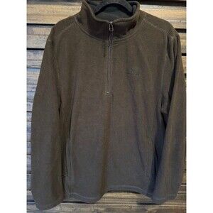 Realtree Pullover Quarter 1/4 Zip Fleece Sweater Sweatshirt Men’s Size LRG Brown